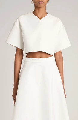 Valentino Garavani V-Detail Crop Top Bianco at Nordstrom,