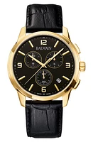 BALMAIN WATCHES Madrigal Chronograph Leather Strap Watch, 42mm in Black at Nordstrom