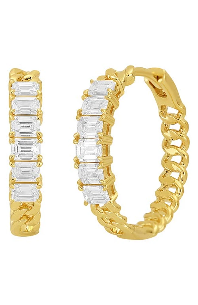 Bony Levy Varda Emerald Diamond Hoop Earrings in 18K Yellow Gold at Nordstrom