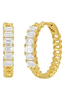 Bony Levy Varda Emerald Diamond Hoop Earrings in 18K Yellow Gold at Nordstrom