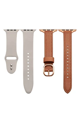 The Posh Tech Assorted 2-Pack Apple Watch Watchbands in Brown /Starburst at Nordstrom