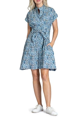 APNY Belted Shirtdress Blue Multi at Nordstrom,