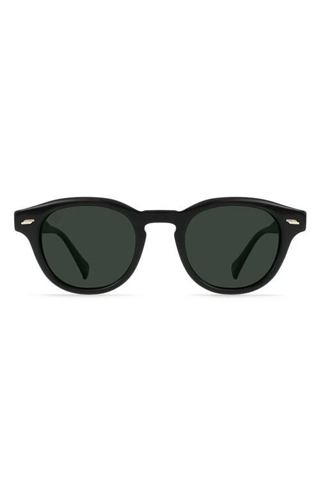 RAEN Kostin Round Polarized Square Sunglasses in Recycled Black/Green Polar at Nordstrom