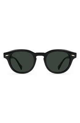 RAEN Kostin Round Polarized Square Sunglasses in Recycled Black/Green Polar at Nordstrom