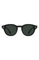 RAEN Kostin Round Polarized Square Sunglasses in Recycled Black/Green Polar at Nordstrom