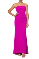 Xscape Evenings Strapless Side Ruched Scuba Crepe Gown at Nordstrom,