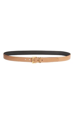 Saint Laurent Monogram Keeper Leather Belt in Vintage Brown Gold at Nordstrom, Size 100