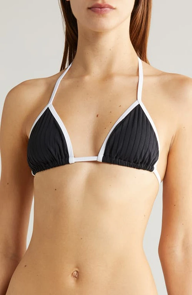 Solid & Striped Iris Rib Bikini Top Blackout at Nordstrom,