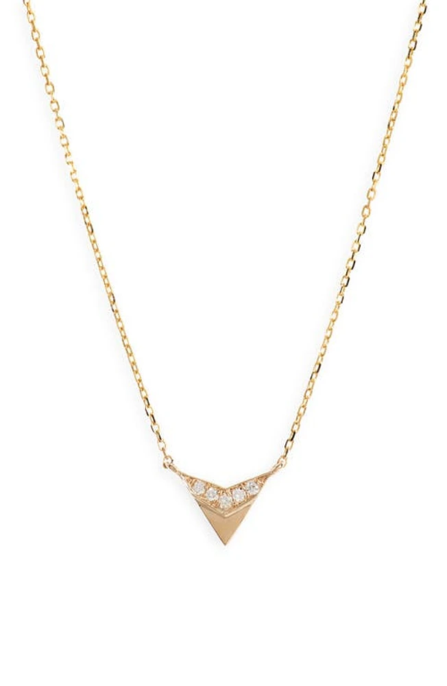 Dana Rebecca Designs Emily Sarah Diamond Arrow Necklace in Yellow Gold at Nordstrom, Size 18