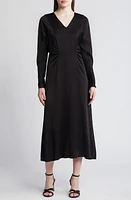 BOSS Daniki Long Sleeve A-Line Dress in Black at Nordstrom, Size 18