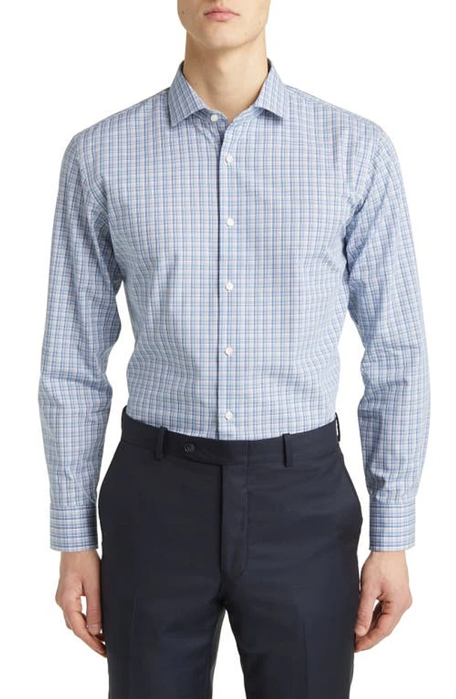 Nordstrom Trim Fit Non-Iron Gerald Plaid Cotton Dress Shirt Grey Torn- Multi at Nordstrom,