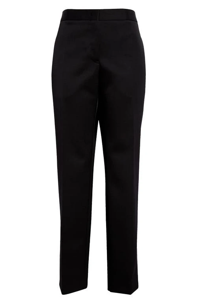 Jil Sander Darted Straight Leg Wool Gabardine Trousers in Black at Nordstrom, Size 12 Us