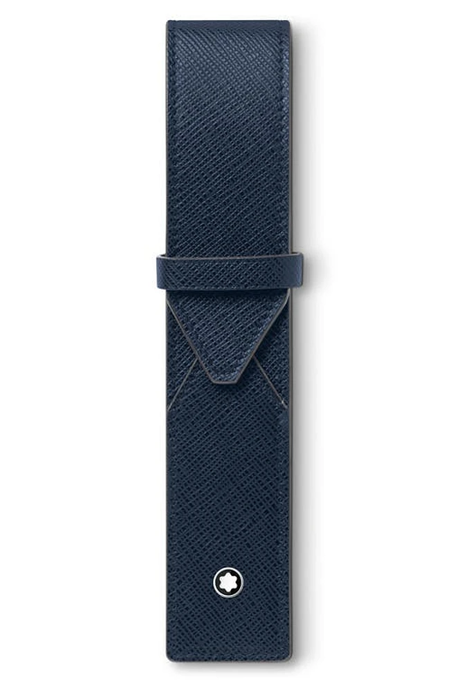 Montblanc Sartorial Leather Pen Pouch in Blue at Nordstrom