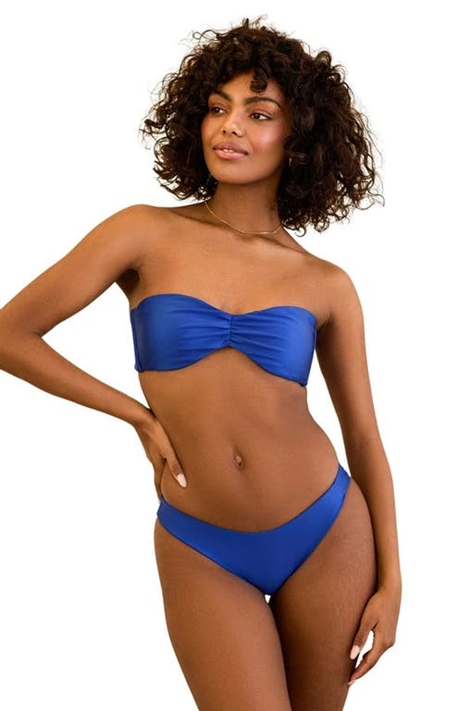 Dippin Daisys Hudson Bandeau Bikini Top Marina Shimmer at Nordstrom,