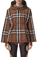 burberry Bacton Check Hooded Jacket Dark Birch Brown Chk at Nordstrom,