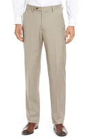 Berle Flat Front Solid Wool Trousers Tan at Nordstrom, X Unhemmed