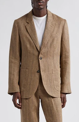 Noah Linen Herringbone Sport Coat Tan/Brown at Nordstrom,