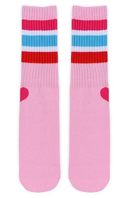 Iscream Kids' Stripe Crew Socks in Pink Multi at Nordstrom