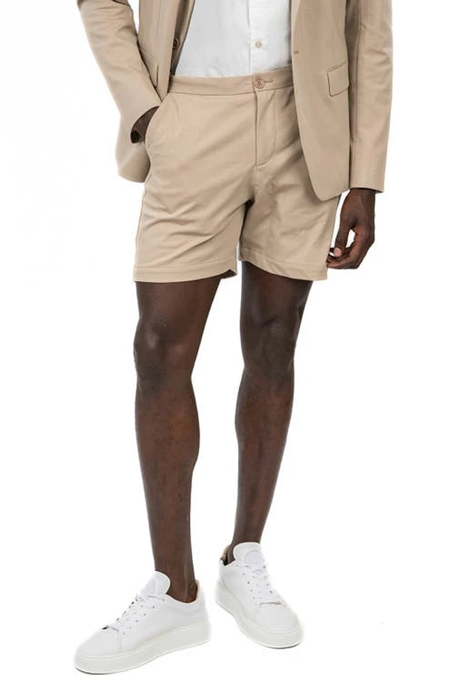 D. RT Maclean Stretch Cotton Blend Shorts Tan at Nordstrom,