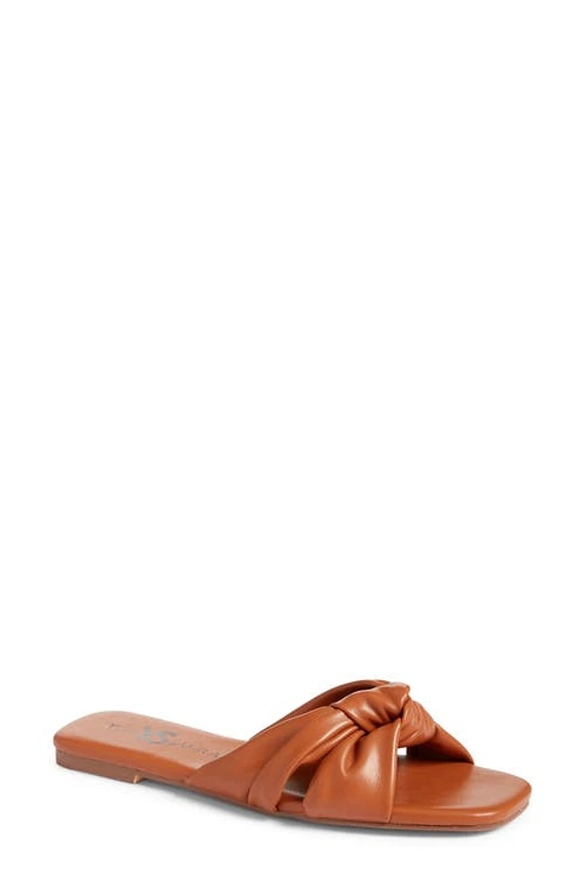 Yosi Samra Naya Knotted Slide Sandal Whiskey at Nordstrom,