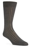 Canali Cotton Rib Dress Socks Dark Grey at Nordstrom,