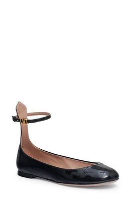 Valentino Garavani Tan-Go Patent Ballerina Flat in Black at Nordstrom, Size 5Us