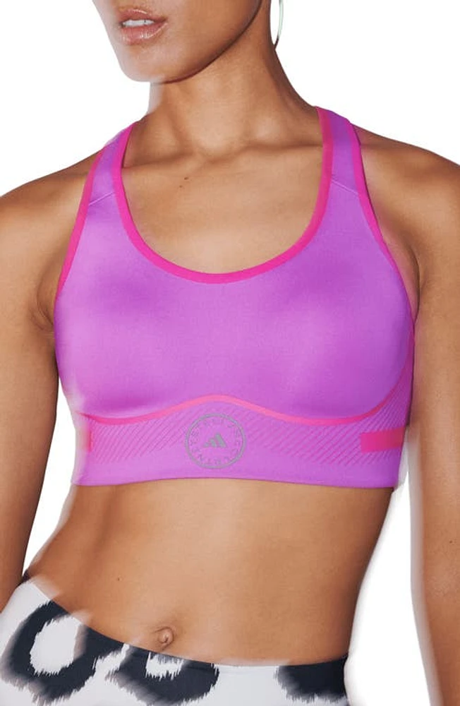 adidas by Stella McCartney TruePace High Impact Sports Bra Shock Purple at Nordstrom, A