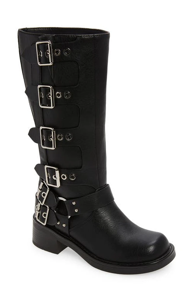 AZALEA WANG Buckled Up Moto Boot Black at Nordstrom,