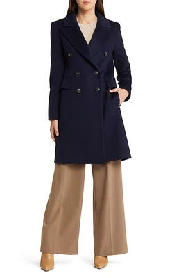 Fleurette Ari Double Breasted Wool Coat in Midnight at Nordstrom, Size 0