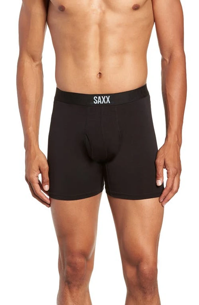 SAXX Ultra Super Soft Relaxed Fit Boxer Briefs Black/Black at Nordstrom,