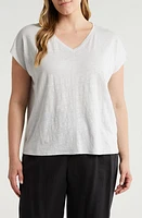 Eileen Fisher Organic Linen V-Neck T-Shirt at Nordstrom,