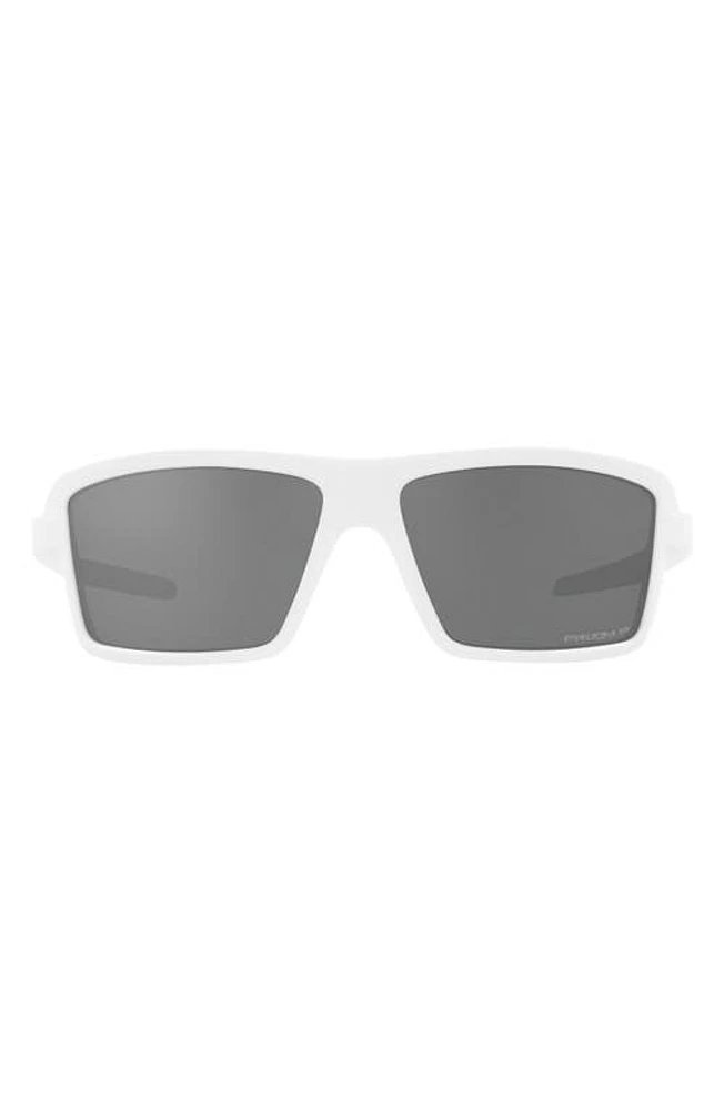 Oakley Cables 63mm Prizm Polarized Oversize Rectangular Sunglasses in White at Nordstrom