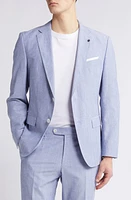 BOSS Hutson Mélange Cotton & Wool Blend Sport Coat Navy at Nordstrom,