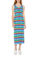 MOTHER Stripe Sleeveless Sweater Dress Multi Blue at Nordstrom,