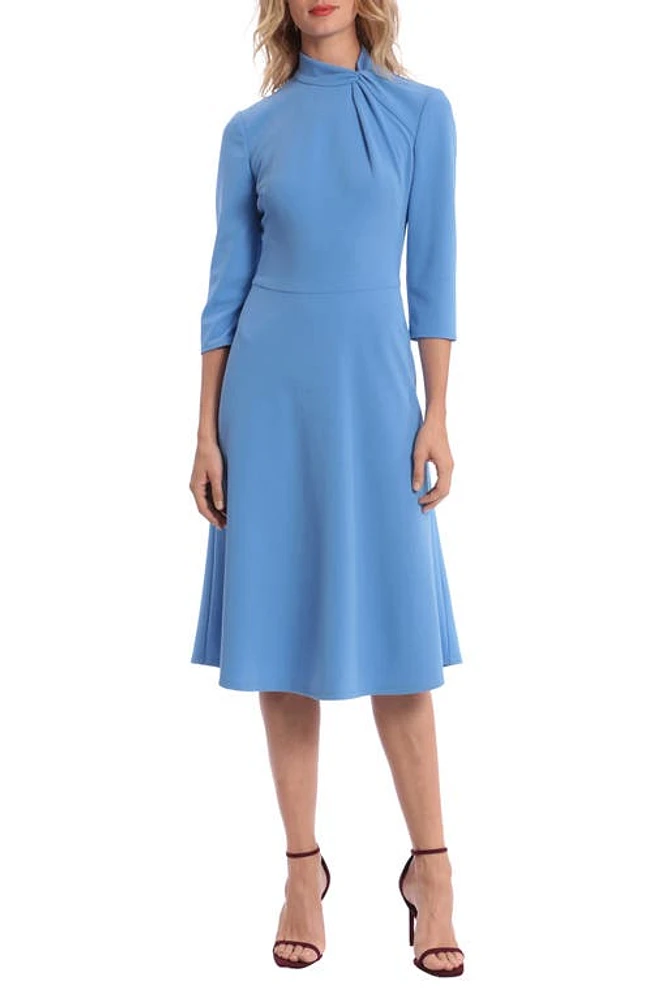 DONNA MORGAN FOR MAGGY Twist Collar Fit & Flare Dress at Nordstrom,