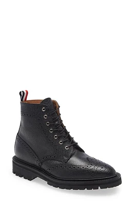 Thom Browne Classic Wingtip Boot Black at Nordstrom,