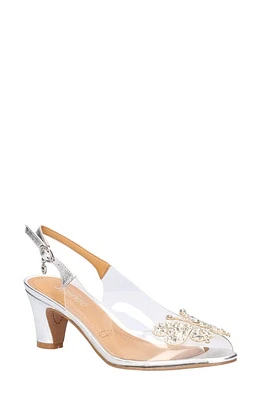 J. Reneé Kerensa Crystal Butterfly Slingback Pump Clear/Silver at Nordstrom,