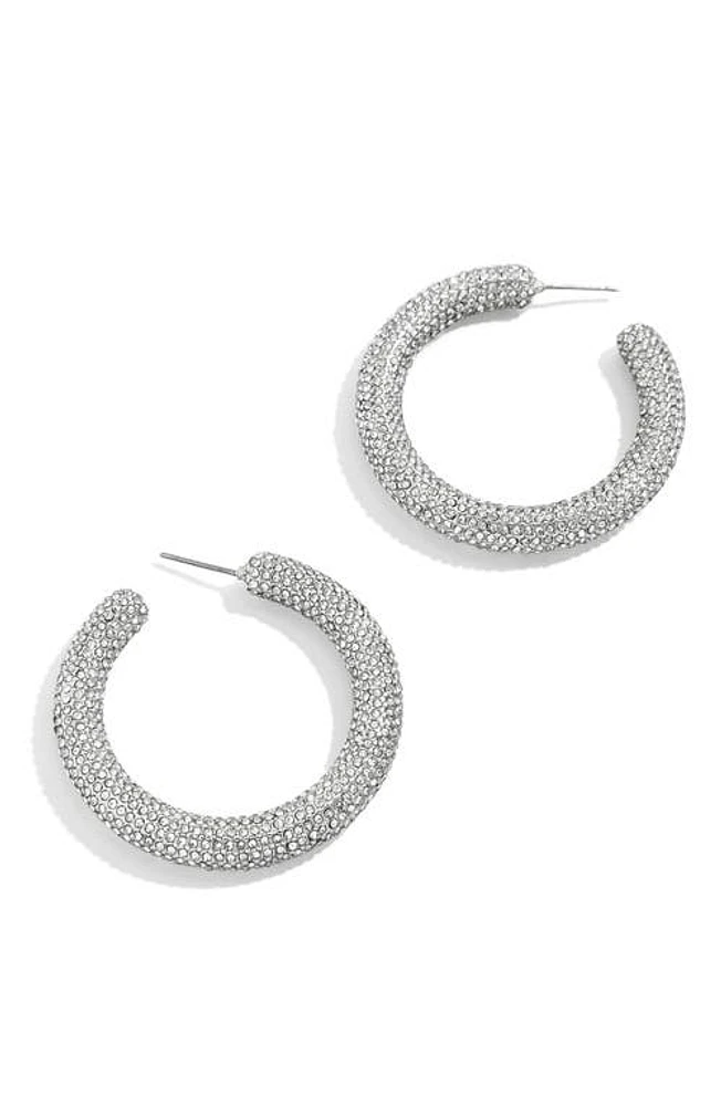 BaubleBar Pavé & Star Hoop Earrings in Silver at Nordstrom