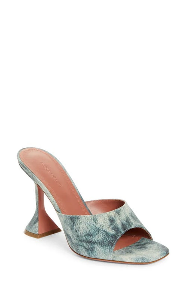 Amina Muaddi Lupita Slide Sandal Tie Dye Denim at Nordstrom,