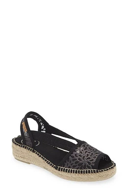 Toni Pons Estel Peep Toe Espadrille Sandal in Negre/Black at Nordstrom, Size 6.5Us