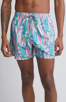 Boardies Long Board Mid Length Swim Trunks Teal at Nordstrom,