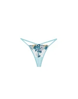 Adore Me Delilah G-String Panties Floral Blue at Nordstrom,