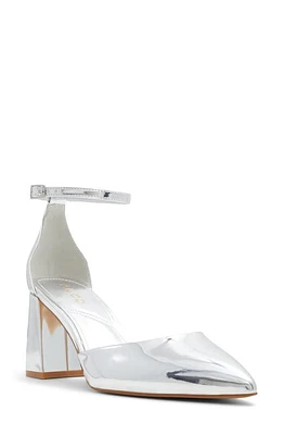 ALDO Jan Ankle Strap Pointed Toe Pump Silver at Nordstrom,