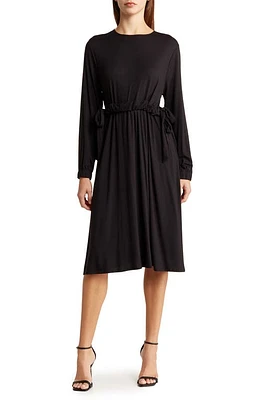 GO COUTURE Stretch Modal Long Sleeve Dress in Black at Nordstrom, Size X-Large