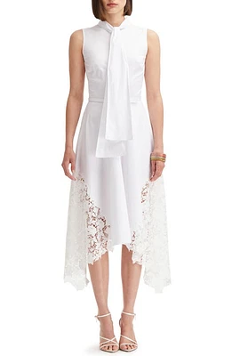 Oscar de la Renta Gardenia Guipure Lace Sleeveless Shirtdress in White at Nordstrom, Size 0