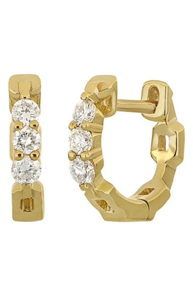 Bony Levy Varda Diamond Link Huggie Hoop Earrings in 18K Yellow Gold at Nordstrom