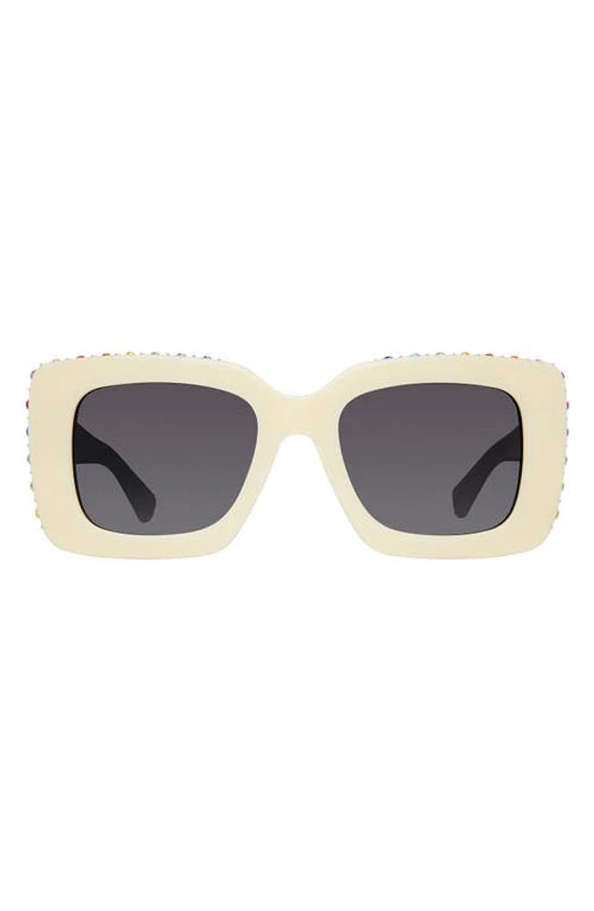 Kurt Geiger London 52mm Square Sunglasses in Bone/Gray Gradient at Nordstrom