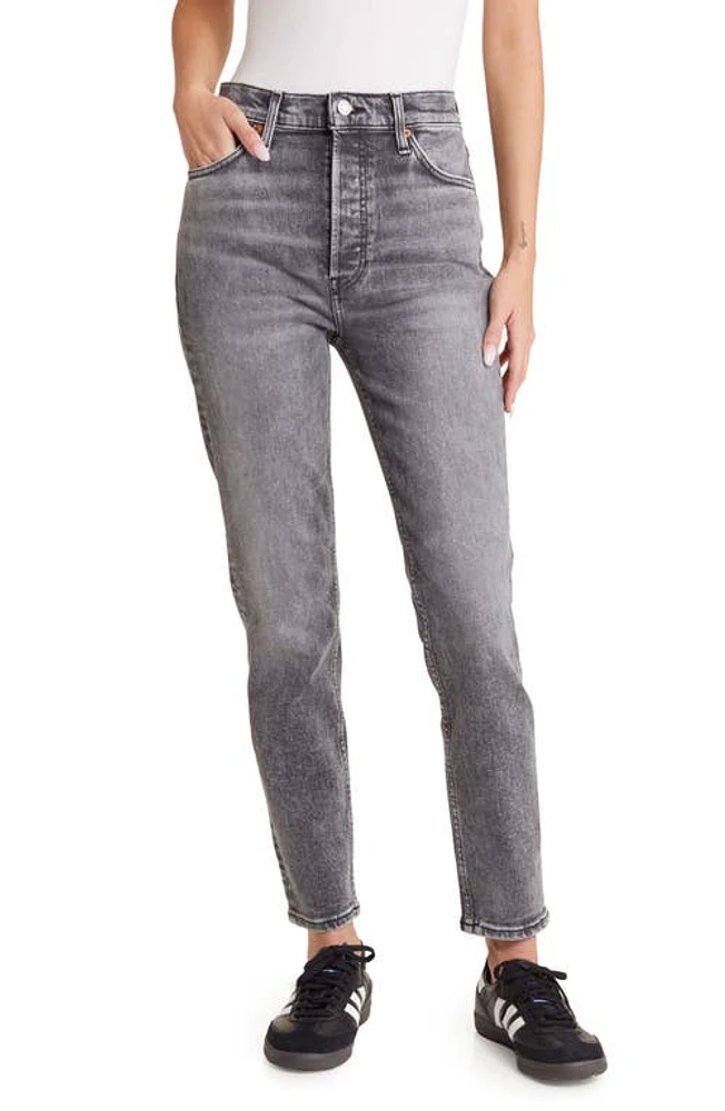 Re/Done '90s High Waist Ankle Crop Jeans Silver Fade at Nordstrom,