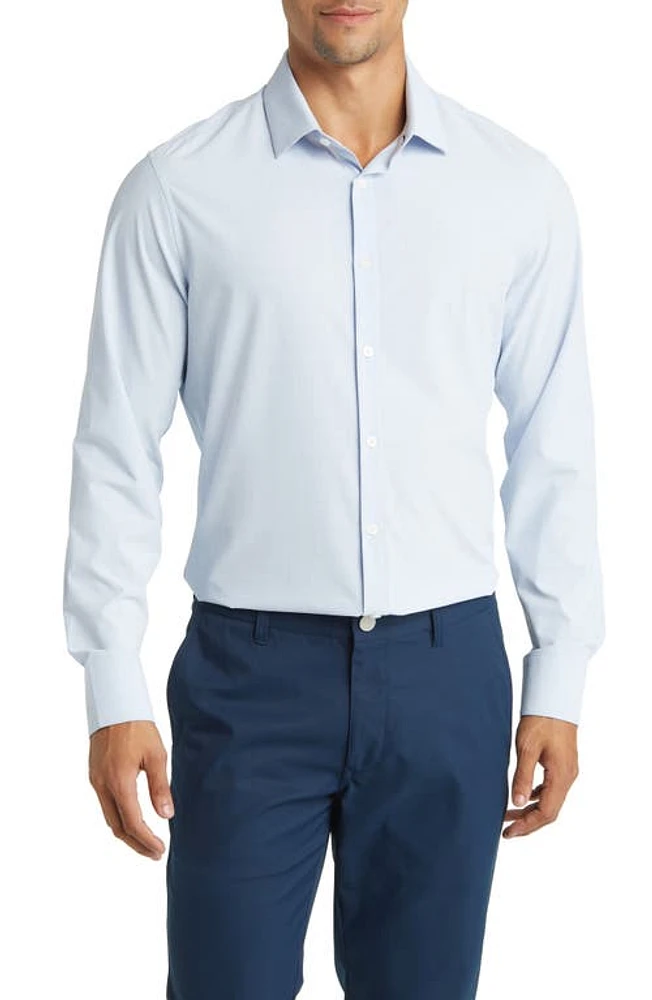 Mizzen+Main Monaco Lexington Plaid Stretch Performance Button-Up Shirt Sky at Nordstrom,