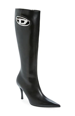 DIESEL Pointed Toe Knee High Boot Black at Nordstrom,